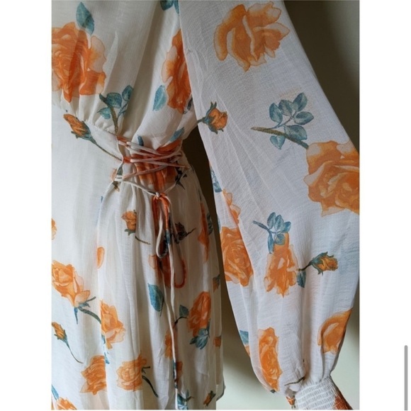 Free People orange floral mini dress - Picture 9 of 13